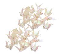 TOPBATHY 100 Pezzi Gru Origami in Carta, Design Elegante e Resistente all'Acqua per Decorazioni di Matrimoni e Feste Esterne