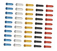 TOPBATHY 100 Pezzi Tappi Terminali per Cavi Freno Bici in Lega di Alluminio Alta Durezza Accessori per Bici per Protezione e Regolazione Cavo Freno Tappi Punta per Cavi