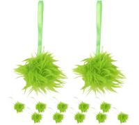 TOPBATHY 12 palline di pompon natalizi soffici: ornamenti pelosi verdi riutilizzabili da 2,36" per albero, accessori fai da te per decorazioni natalizie per la casa