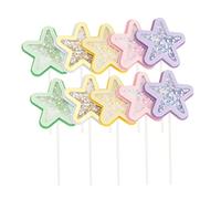 TOPBATHY 12 pezzi Decorazioni Stelle Colorate per Torte e Cupcake Inserti Decorativi Party per Compleanni e Feste Accessori Tematici per Addobbi Interni Ed Esterni