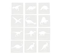 TOPBATHY 12 Pezzi Stencil Dinosauri in Plastica Riutilizzabili Facili da Pulire per Pittura Murale Decorazioni Interattive tra Genitori e Ragazzo Ragazza