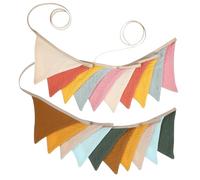 TOPBATHY 2 Pezzi Bandiere Triangolari Stoffa per Feste Pennant Banner Decorativi per Compleanni e All Aperto Facili da Installare Versatili per Uso Ed Materiale