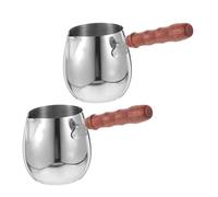TOPBATHY 2 Pezzi Caffettiera turca fumante in acciaio inossidabile Viaggia per la caffettiera Bollitore da tè da scaldaburro in acciaio