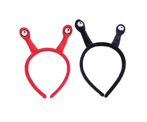 TOPBATHY 2 pezzi Cerchietti Antenna Lumaca Rosso e Nero Fasce Capelli Donna e Ragazza Leggere Accessori Cosplay Festa Puntelli Foto