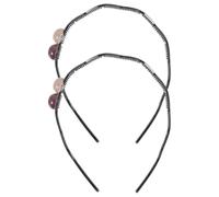 TOPBATHY 2 Pezzi Cerchietto Donna Doppia Pallina in Plastico e Resina, Accessorio Chioma Compatto e Decorativo, Stile alla Moda per Viaggi e Vacanze