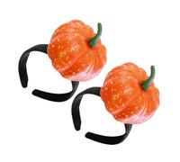TOPBATHY 2 Pezzi Cerchietto Halloween Donna Zucca 3d, Arancia, Plastico, | Leggero e Comodo, Adatto a Teste Diverse, Texture Zucca Realistiche, per Feste e Foto a Tema