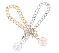 TOPBATHY 2 Pezzi Ciondolo a ciondolo lettera Accessori per la tazza Coppa ciondoli iniziali catena di lettere per tazza ciondolo alfabetico Incantesimi per le tazze Acciaio inossidabile