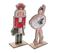 TOPBATHY 2 Pezzi Decorazioni Natalizie in Nutcracker Re Saliente e Principessa Figurine per e Festivi Resistenti e Versatili