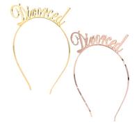 TOPBATHY 2 pezzi Fasce Capelli Donna Eleganti in Lega Cerchietti Leggeri con Lettere Divorced Accessori per Feste Oro e Rosa Comodi e Versatili per Vari Stili