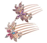 TOPBATHY 2 pezzi Pettine per Capelli con Strass Denti in Lega Resistente Accessorio Elegante per Sposa e Cerimonie Stile Coreano alla Moda per Acconciature Raccolte e Code da Colorati