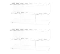 TOPBATHY 2 pezzi Porta Pennelli e Pinzette in Acrilico Trasparente Scomparti Organizer per Nail Salon e Makeup Supporto Multiuso per Pennelli Trucco e Strumenti Nail Art Stand Robusto e
