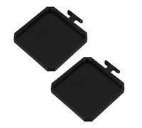 TOPBATHY 2 Pezzi Vassoio Quadrato per Piante da Pannello Acustico Nero 12,3 | Plastica, Supporto Stabile per Piccoli Vasi, Montaggio senza Fori, Uso Casa e Studio, Formato 12, 3x10, 8cm