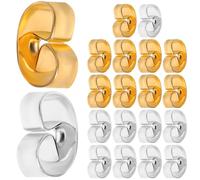 TOPBATHY 20 Pezzi Fermagli per Orecchini in Lega, Blocchi Auricolari Sicuri Dorati e Argentati, Accessori per Sostituzione e Creazione Fai da Te, Compatibili Orecchini Standard, Protezione