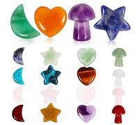 TOPBATHY 20pezzi Miniature Star Mushroom Crystal Stones Decorative Healing Gems for Meditation Divination Jewelry Making