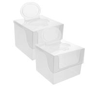 TOPBATHY 2pezzi Contenitore Trasparente Per Salviette Lavabili Scatola Ricaricabile Per Fazzoletti Umidi Custodia Per Fazzoletti Umidi Adatta Per Per e Dischetti Di Ribalta Antipolvere e Fa