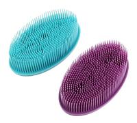 TOPBATHY 2pezzi Spazzola Da Bagno in Silicone Per Massaggio Corpo Esfoliante Per Pelli Delicate o Secche Riutilizzabile Per Anni Riduce Lo Stress e Inquinamento Ambientale