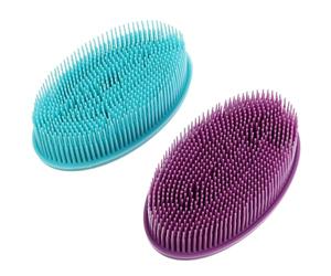 TOPBATHY 2pezzi Spazzola Da Bagno in Silicone Per Massaggio Corpo Esfoliante Per Pelli Delicate o Secche Riutilizzabile Per Anni Riduce Lo Stress e Inquinamento Ambientale