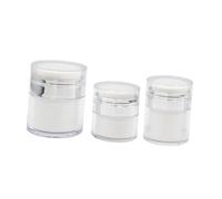 TOPBATHY 3 pezzi Barattoli Cosmetici Ricaricabili da Viaggio Contenitori Airless per Crema e Lozione Vasetti Portatili Anti-perdita per Uso Esterno e Domestico