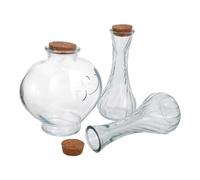 TOPBATHY 3 Pezzi Vasi Vetro con Tappi per Cerimonia Della Sabbia Bottiglie Decorative per Matrimoni Vasi per Feste e Anniversari Contenitori per Sabbia Unitaria