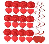 TOPBATHY 3 Set AMA L'Arte del Latte Ghirlanda di Pom Pom Decorazioni Turbinii Soffitto di San in Lamina d'oro Romantico Luci Fatate Plastica Rosso Pezzi * 3