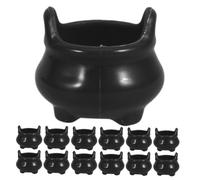 TOPBATHY 32 Pezzi Mini Cauldron Nero Plastica per Halloween Mini Pentole Stregate per Micro Scenari Dollhouse e Decorazioni Stagionali Accessori Dettagliati e Resistenti