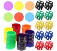 TOPBATHY 320 Pezzi Gettoni Contatori Plastici Trasparenti Colorati | Risorse Didattiche, Stimolano Abilità Pratiche, Includono Dadi Colorati, Premi