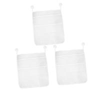 TOPBATHY 3pezzi Borsa Da Doccia Per Ventosa Contenitore Per Giocattoli Organizer Per Bagnetto Rete Scomparti Per Bagno Bianco