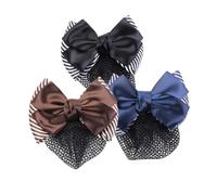 TOPBATHY 3pezzi Fermaglio per Capelli Fiori Fiocco e Rete Copricapo Elegante per Impiegati di Banca Hotel e Lavoro Realizzato in Garza Lega Colore Casuale