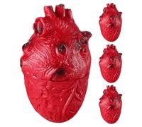 TOPBATHY 4 Pezzi Cuore di Halloween Realistico in Vinile Rosso, Decorazione Spaventosa Riutilizzabile per Ambienti Esterni e Allestimenti da Negozio, per Scherzi e Feste Horror