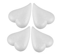 TOPBATHY 4 Pezzi Cuori in Polistirolo Bianco Forma Irregolare Mezza Figura Materiale Schiuma per Decorazioni Fai da Te Accessori Creativi per Progetti Artistici e Pittura