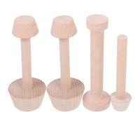 TOPBATHY 4 pezzi di pressa per crostata all'uovo in legno: stampo per spingere la pasta frolla a doppio lato, utensili per per preparare torte fai da te, pasta, cheesecake, dessert, utensili da