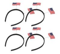 TOPBATHY 4 Pezzi Fascia per Chioma Bandiera Usa Elastica e Resistente per Donne Tifose di Calcio per Feste a Tema e Parate del 4 Luglio