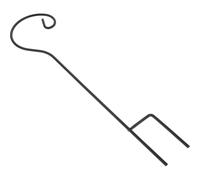 TOPBATHY 4 Pezzi Gancio Pastore da Giardino in Ferro Nero, Curvo Vintage | Stabilità a Terra, Facile da Smontare, per Aiuole e Decorazioni Sospese, Finitura Nera Lucida