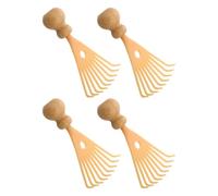 TOPBATHY 4 Pezzi Massaggiatore Manuale per Cuoio Capelluto in Bambù e Pp Leggero del Cuoio Capelluto per Pelle Sensibile Durante Studio e Viaggio