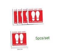 TOPBATHY 5 fogli Adesivi Anticovid Autoadesivi Rotondi PVC per Distanziamento Sociale per Scuola Negozi e Bagni Pubblici Sicurezza Decorativa e Funzionale