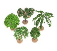 TOPBATHY 5 Pezzi Alberi in Miniatura in Plastica e Legno Verde, Decorazione Versatile e Leggera per Paesaggi Ferroviari e Progetti di Modellismo Realistici