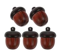 TOPBATHY 5 Pezzi Ciondoli a Forma di Ghianda in Legno Naturale Apribili con Foro per Appendere Decorazioni Pendenti per Creazione di Gioielli Fai da Te e Ornamenti Natalizi Autunnali