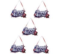 TOPBATHY 5 Pz Lettere del Dell'indipendenza Appese Vimini ASSE Carta Baldacchino Lettera Applique da Esterno Solare Ringhiera Tester di Scintille Decorazione del Cestino di Legno