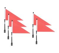 TOPBATHY 5 Set Bandierina per Bicicletta da Manubrio, Sicurezza, Rosso | Poliestere e Metallo, Fissaggio Rapido a Morsetto, per Tricicli, Rimorchi e Uscite Urbane