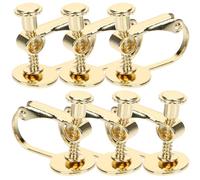TOPBATHY 6 Pezzi Clip per Orecchini senza Piercing in 18k Oro, Accessori per Creazione Orecchini Fai da Te, Chiusure Clip Leggere e Confortevoli per Donna, Compatibili Strass e Perline