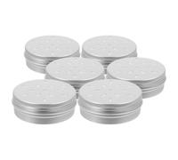 TOPBATHY 6 Pezzi Contenitore in Alluminio Argento da 60 Ml per Addestramento Olfattivo Cani, Scatola Portatile Chiusura a Vite e Design Traforato per Viaggi e Conservazione Medicine