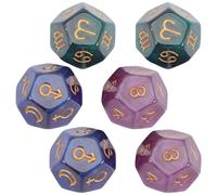 TOPBATHY 6 Pezzi Dado a 12 Facce in Resina per Giochi di Società e Astrologia, senza Bava, Creativo per Famiglia e Amici a Feste e Raduni