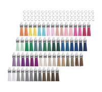 TOPBATHY 60set Nappe per Portachiavi in Similpelle per Creazione di Gioielli con Anelli di Congiunzione per Braccialetti e Ciondoli Colorati