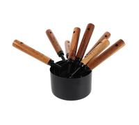 TOPBATHY 8 Pezzi Strumenti Di Misurazione Della Cucina Misurino Misurini Per Liquidi Utensili Da Cucina Per Misurare Raccogliere Per Farina Vaso Graduato Cucchiaio Da Caffè Di Legno Nero