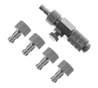 TOPBATHY Adattatore per Aerografo a Sgancio Rapido in Metallo con Manopola Regolabile della Pressione Raccordo Filettato 1/8 Pollice Connettore per Tubo Flessibile Uso per Body