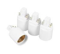 TOPBATHY Adattatore per Base Lampada G24q a E27 4 Pezzi in Rame Nichelato Resistente al Calore e Ignifugo per Luci LED Compatto per Casa e Negozio