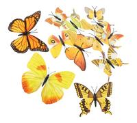 TOPBATHY Adesivi Murali Farfalle 3D in PVC Set da 12 Pezzi Colore Giallo Autunnale Decorazioni Adesive Fai da Te per Soggiorno Camera da Letto e Feste