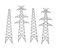 TOPBATHY Architectural Building Model 1:100 in PLA Nero 18,8 cm per Micro Landscape Decoration con Traliccio Elettrico Dettagliato