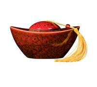 TOPBATHY Barattolo per Tè Sigillante in Ceramica Rosso, Vintage | Forma a Lingotto, Resistente'acqua E'umidità, per Casa e Ristorante, Decorativo