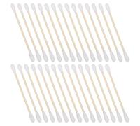 TOPBATHY Bastoncini di Cotone Morbidi per Orecchie 30 Pezzi, Cotton Fioc per Trucco Punta di Precisione in Legno, Tamponi Auricolari di Sicurezza per Viaggi e Pulizia Viso